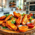 Crispy air fryer chicken wings seasoned to perfection, easy and delicious appetizer recipe