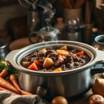 Hearty beef stew recipe with tender beef chunks, vegetables, and rich flavorful gravy, perfect comfort food for family dinners